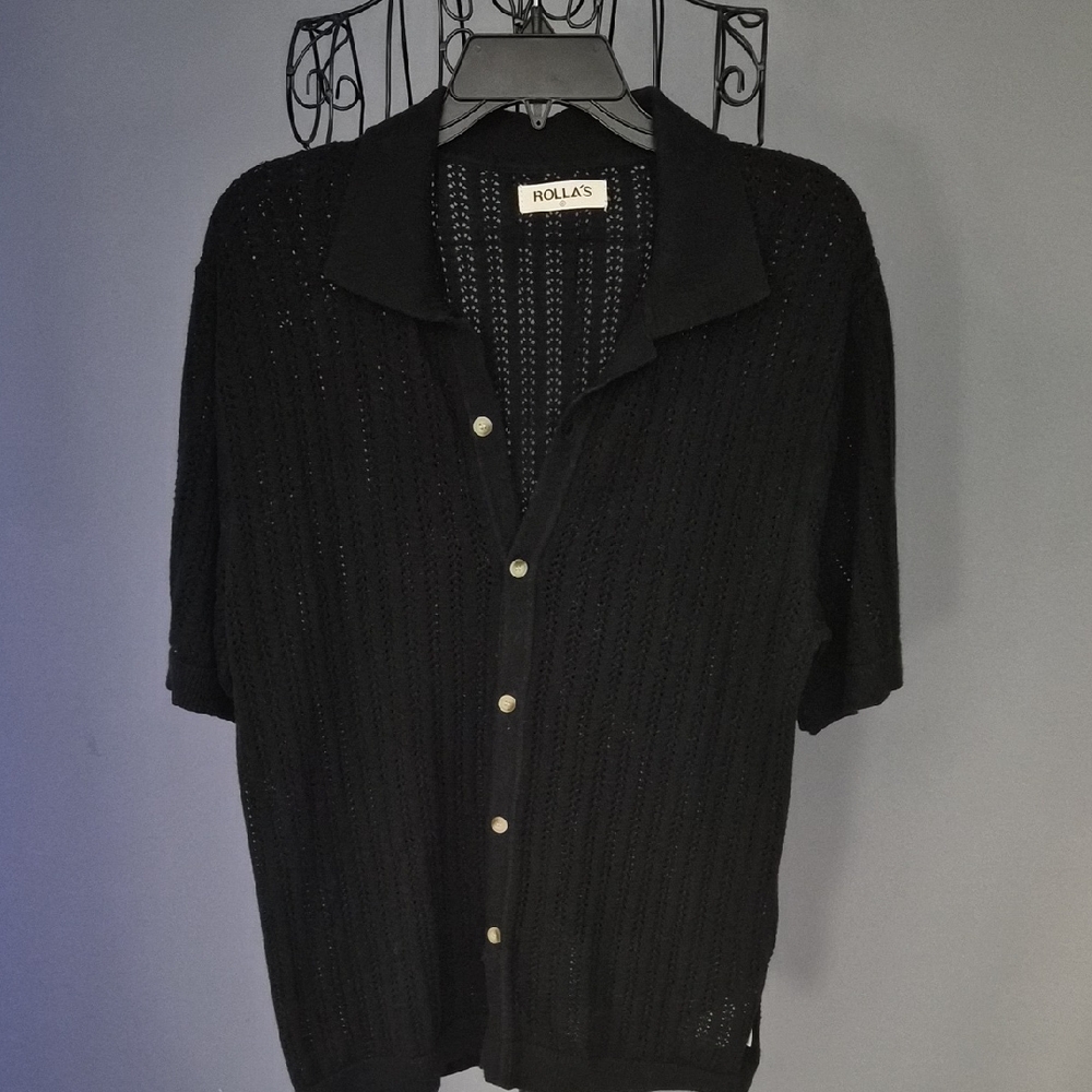 ROLLA'S Bowler Knit Shirt in Black